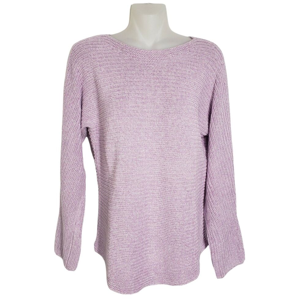 Talbots Petites Womens Sweater Size P Pima Cotton Pullover Bateau Neck Purple